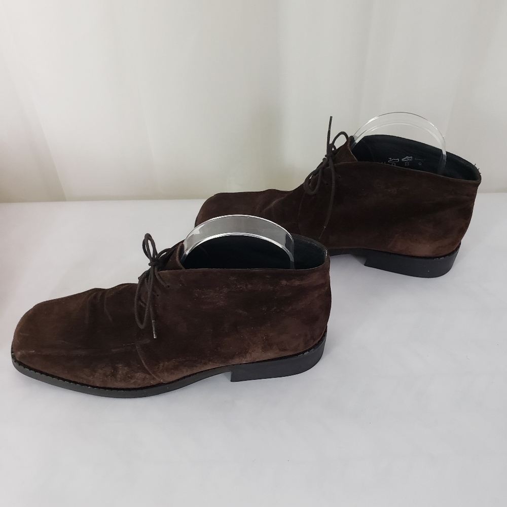 Red Box by K&S Suede Mocca lace up ankle boot moccasin chocolate brown - Picture 5 of 7
